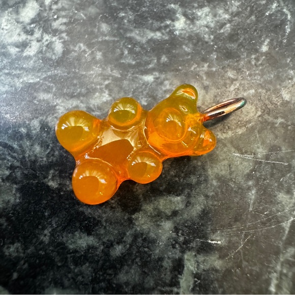 🐻 14k gold charm gummy bear resin necklace solid yellow gold bail kitsch kawaii - Picture 6 of 6
